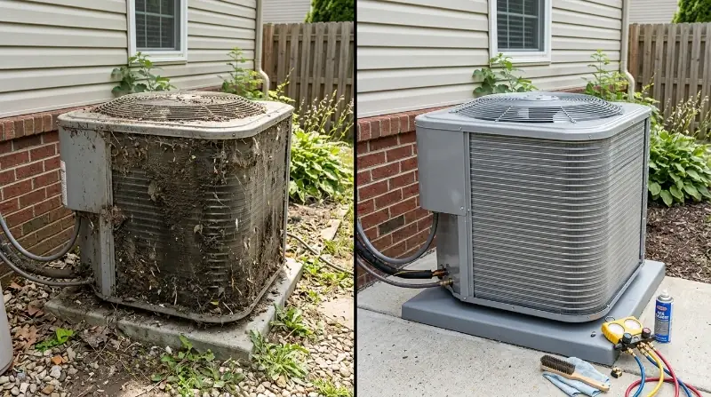 AC condenser restoration refrigerant recharge WPB