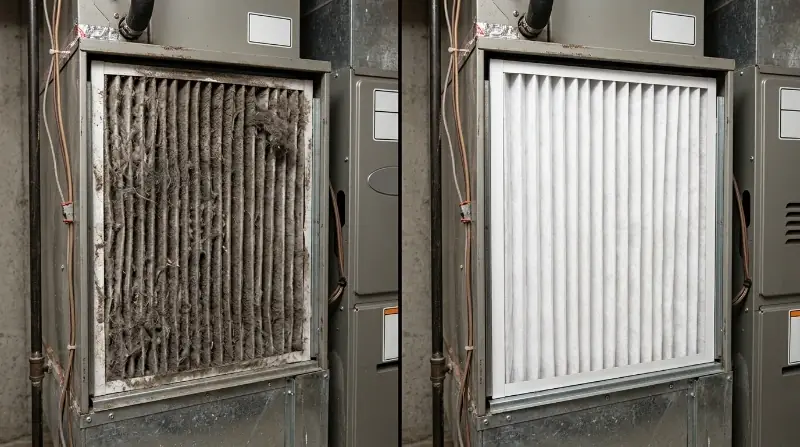 Before and after air filter replacement West Palm Beach